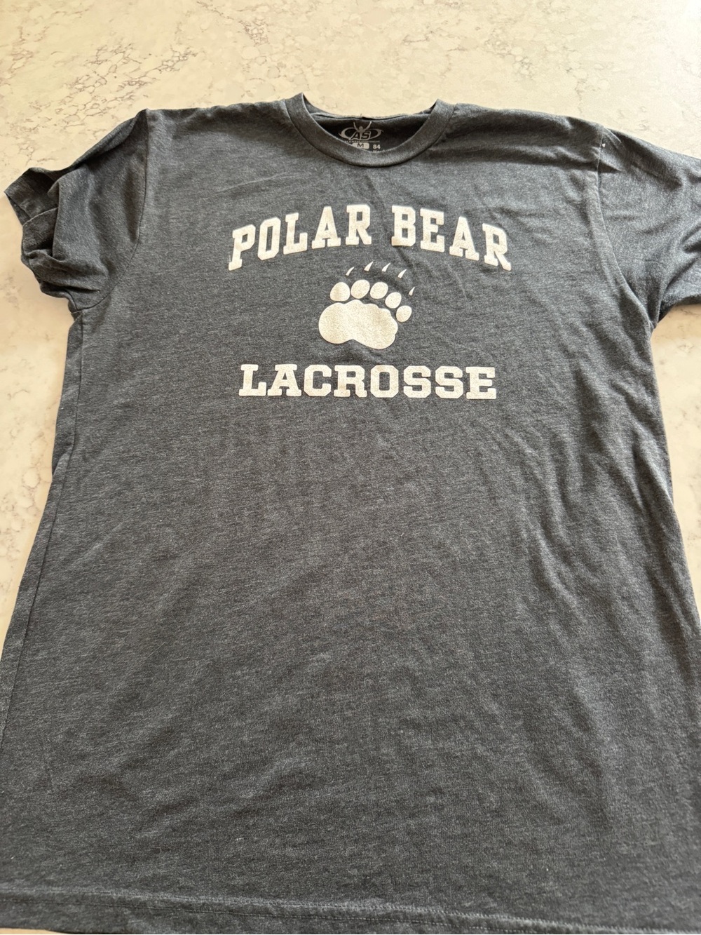 Bowdoin College Polar Bear Lacrosse Graphic T-Shirt - Dark Gray
